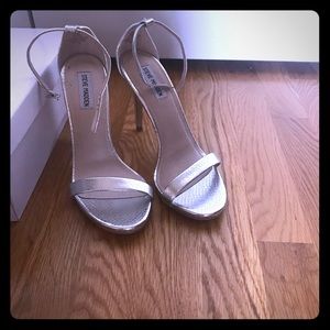 Steve Madden Stecy Snake Open Toe Stiletto